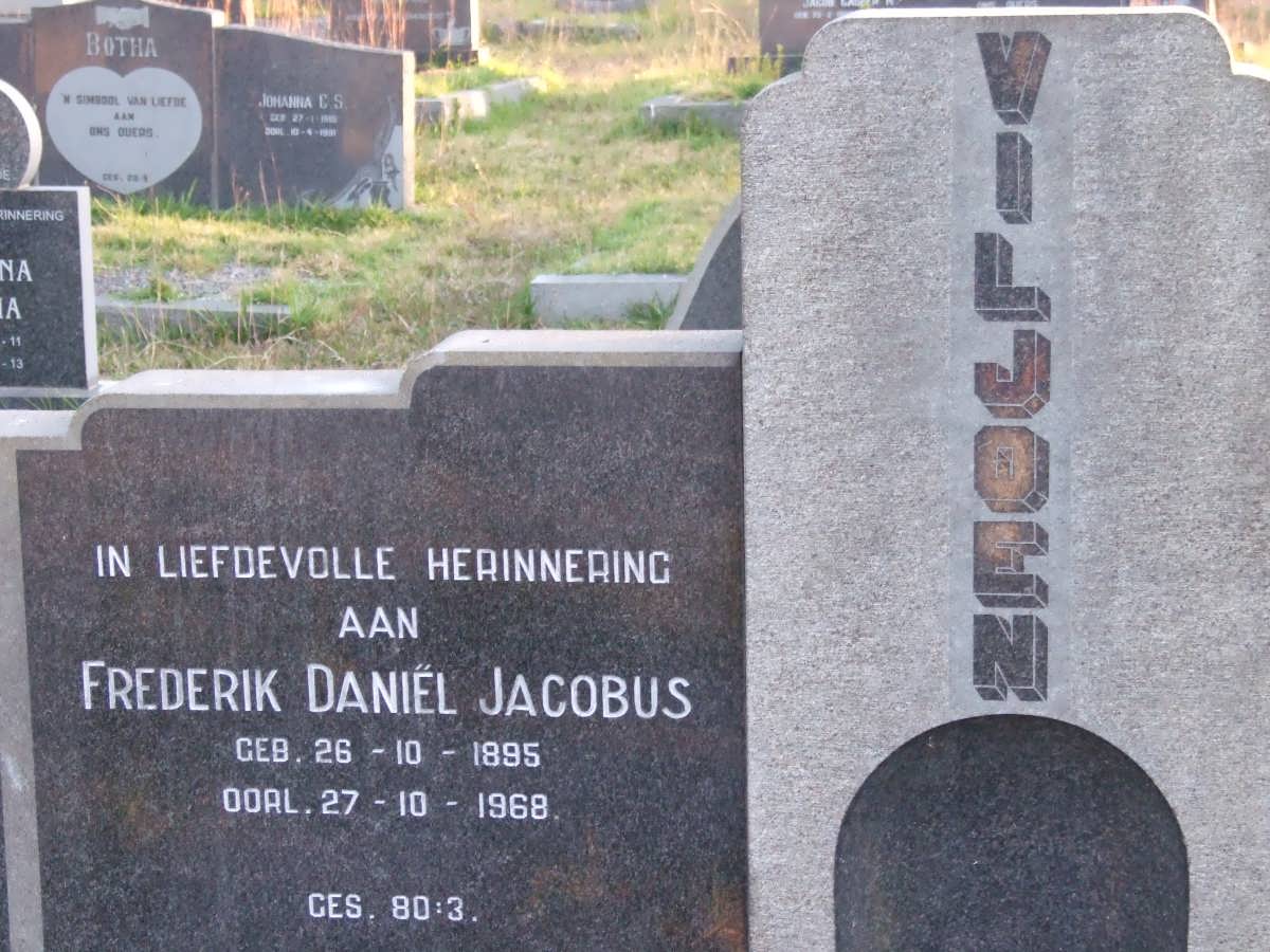 VILJOEN Frederik Daniel Jacobus 1895-1968 &amp; Aletha Maria EHLERS 1896-1984