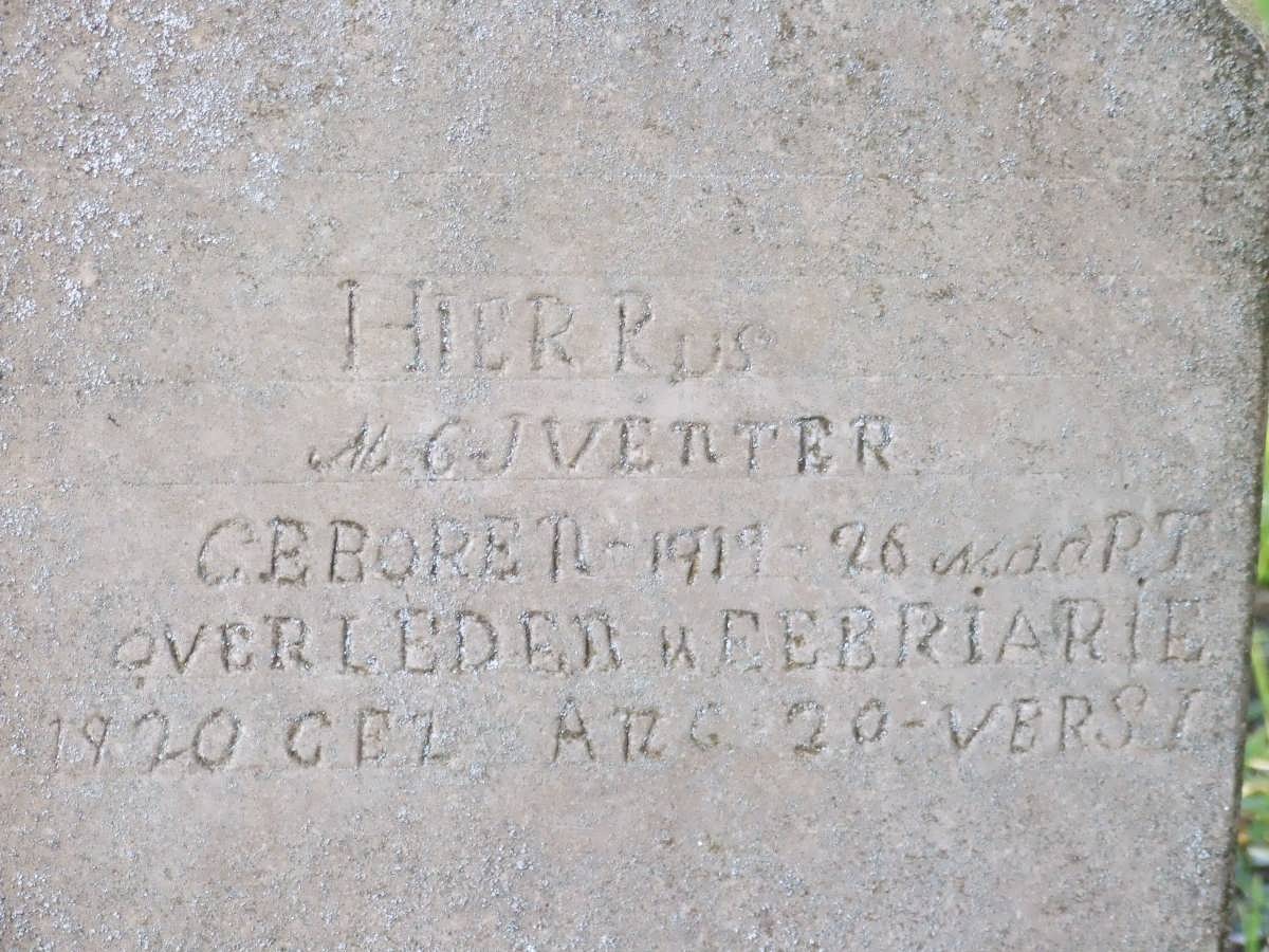 VENTER M.C.J. 1919-1920