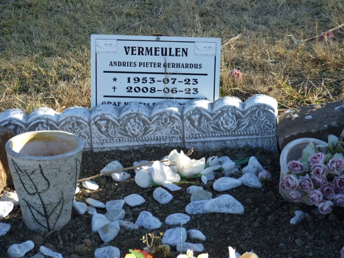 VERMEULEN Andries Pieter Gerhardus 1953-2008