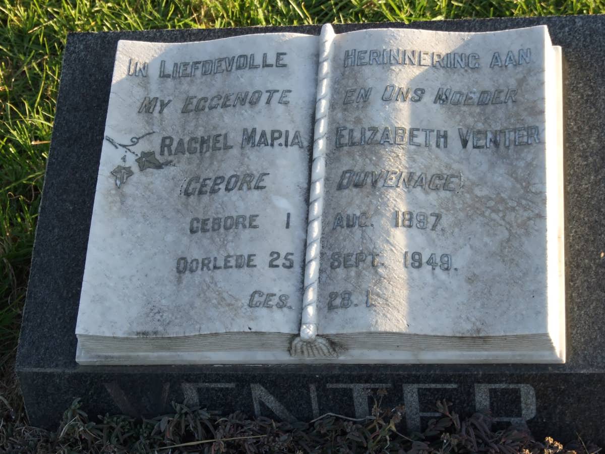 VENTER Rachel Maria Elizabeth nee DUVENAGE 1897-1949