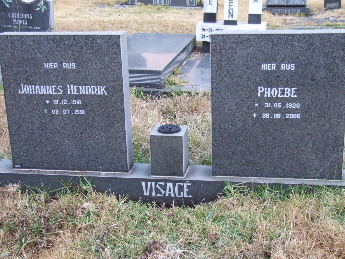 VISAGE Johannes Hendrik 1916-1991 &amp; Phoebe 1920-2006