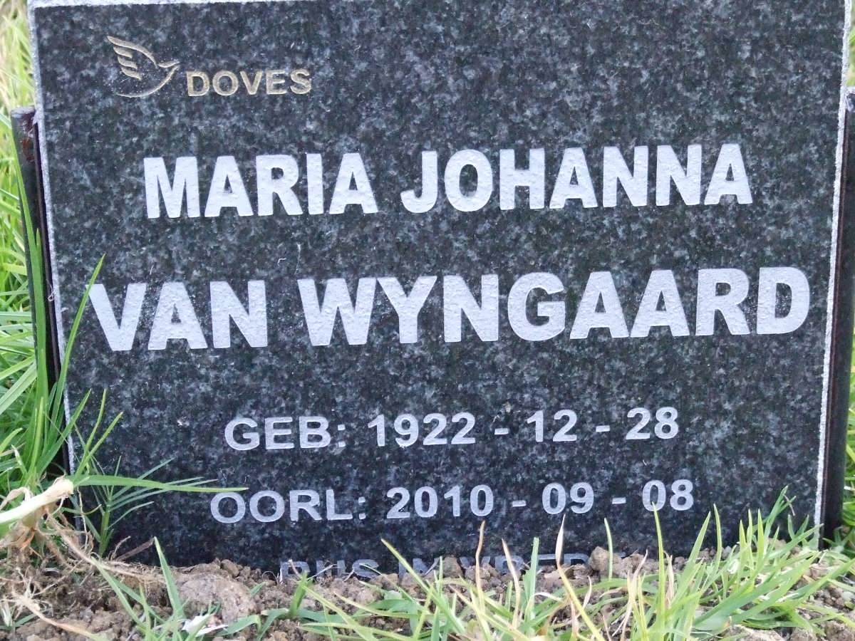 WYNGAARD Maria Johanna, van 1922-2010