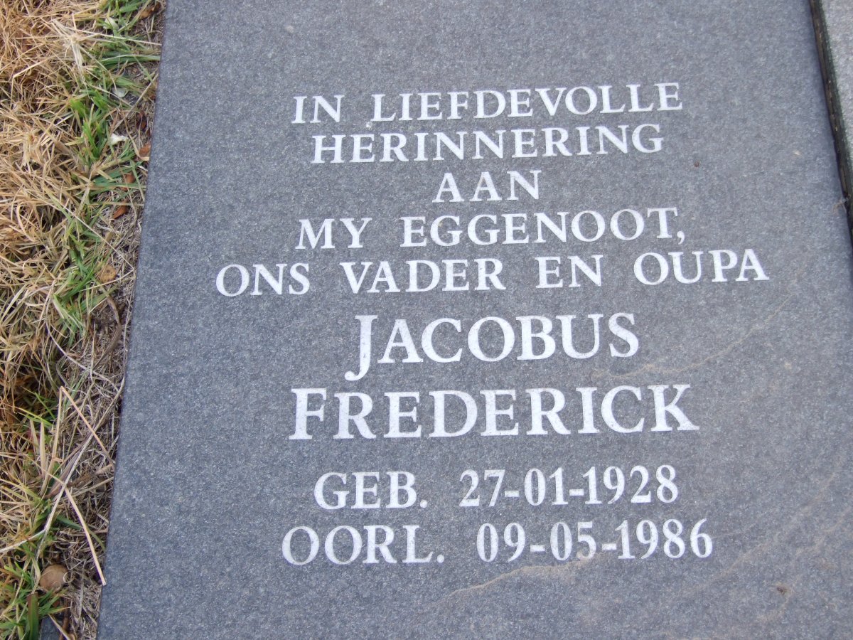 WYNGAARD Jacobus Frederick, van 1928-1986 &amp; Grace Dorothy SCOTT 1933-2006