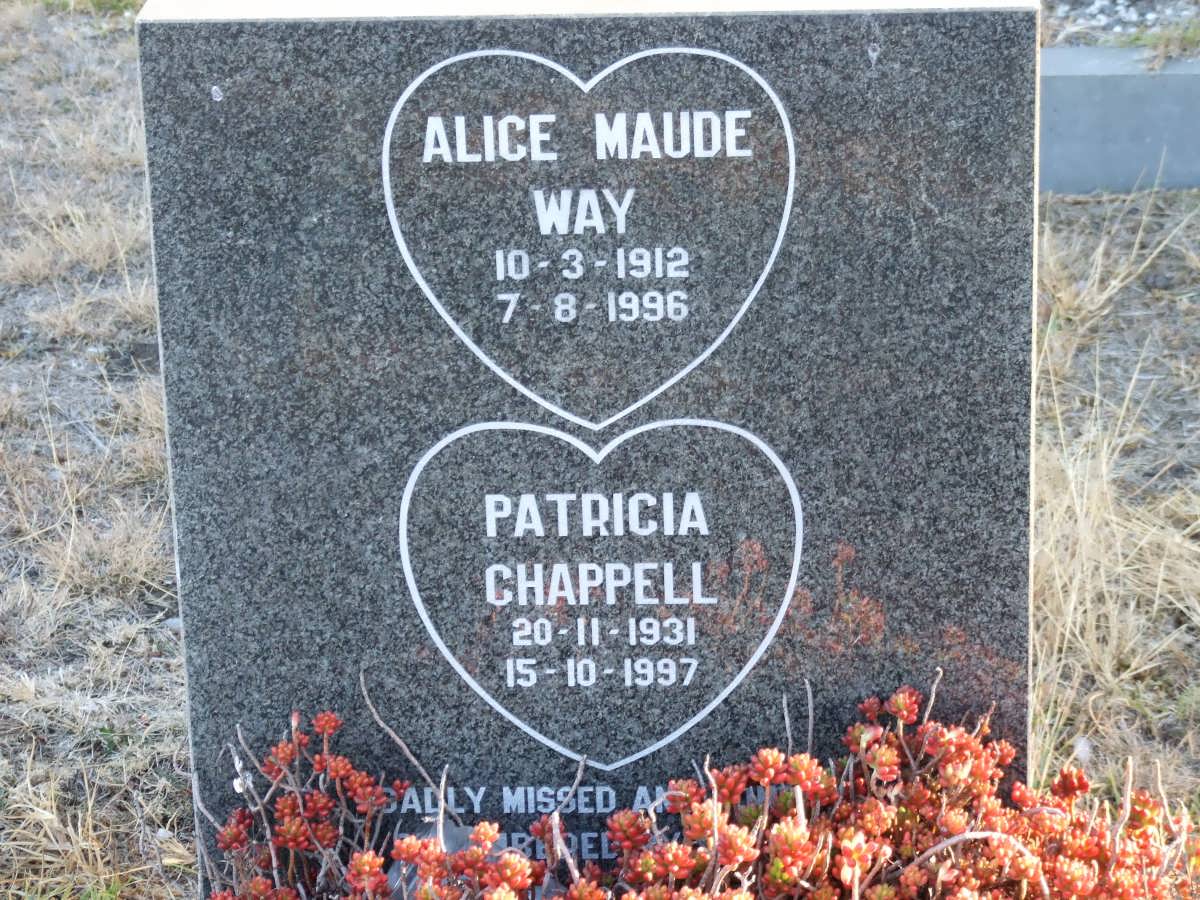 WAY Alice Maude 1912-1996 :: CHAPPELL Patricia 1931-1997