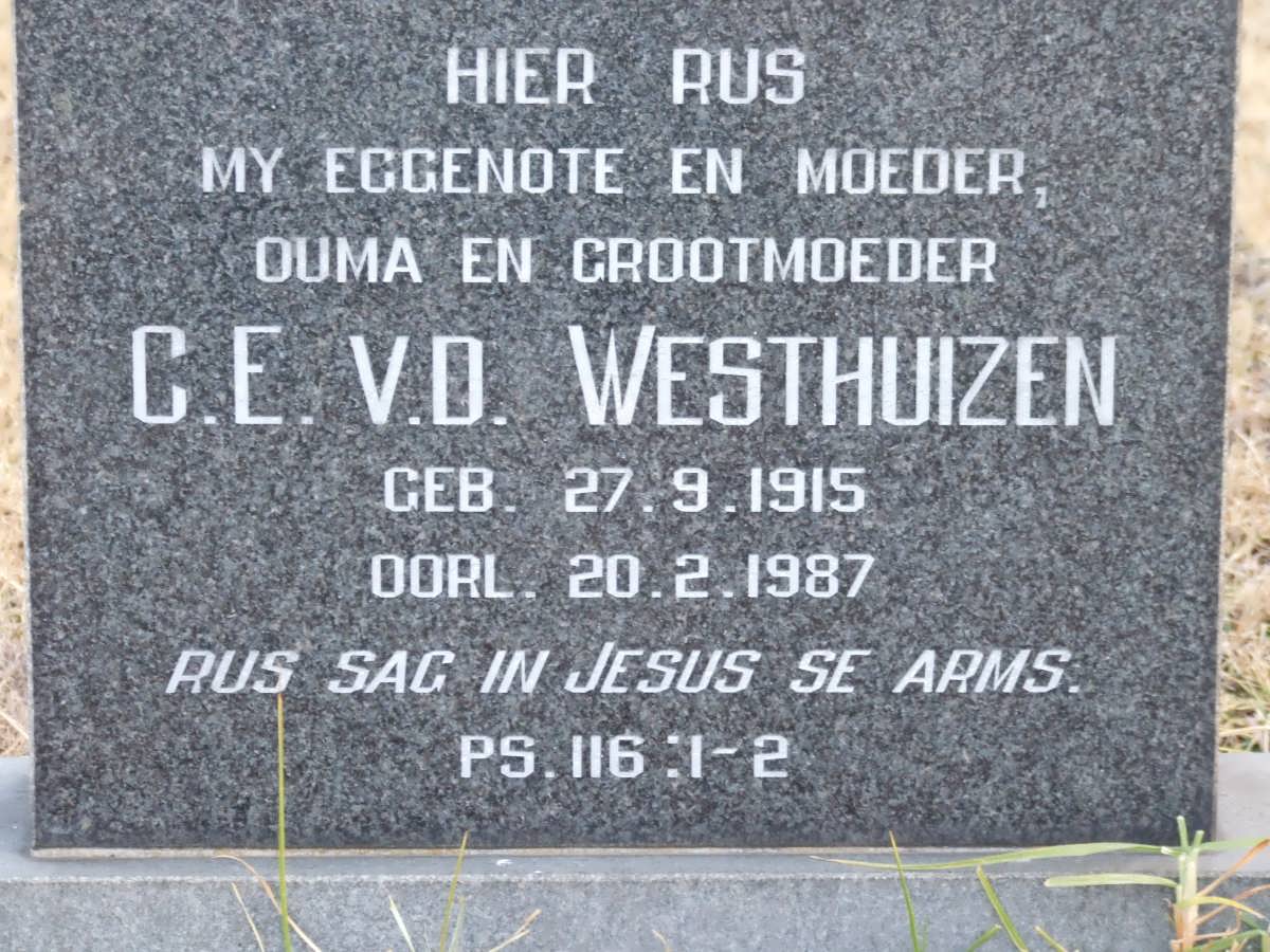 WESTHUIZEN C.E., v.d. 1915-1987