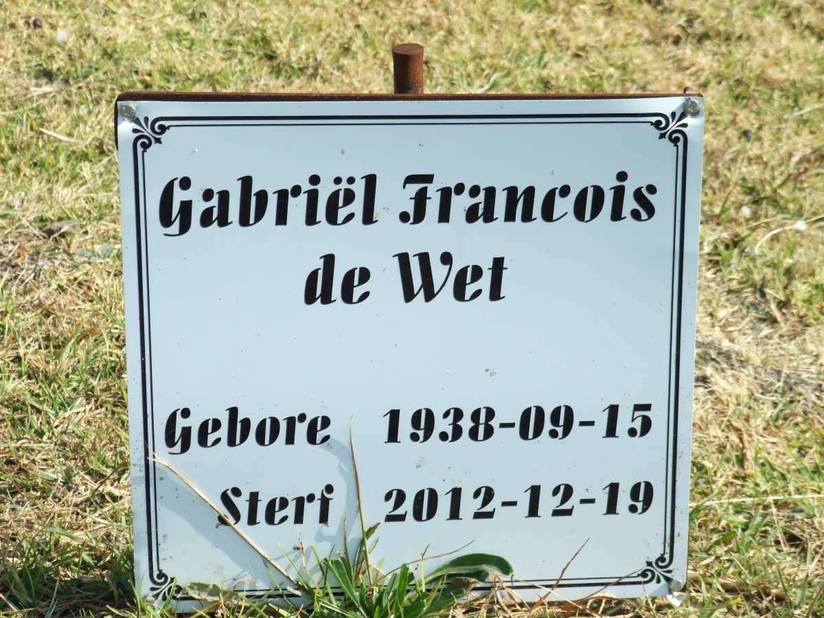 WET Gabriël Francois, de 1938-2012