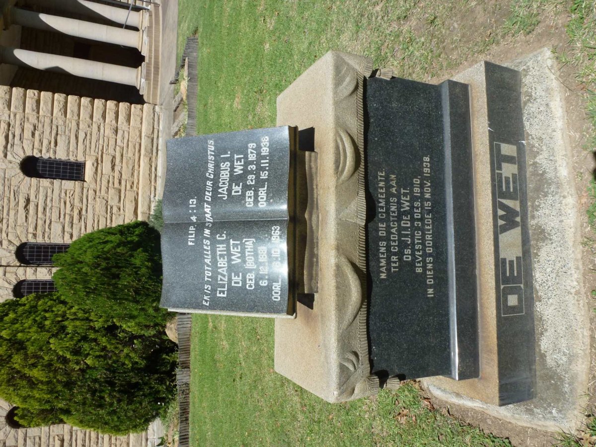 WET Jacobus I., de 1879-1938 &amp; Elizabeth C. BOTHA 1881-1963