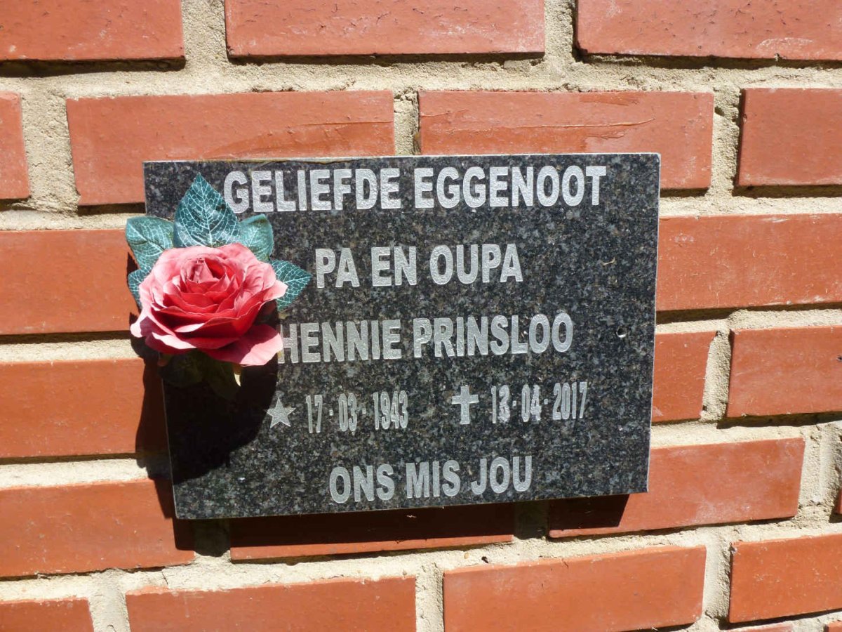 PRINSLOO Hennie 1943-2017
