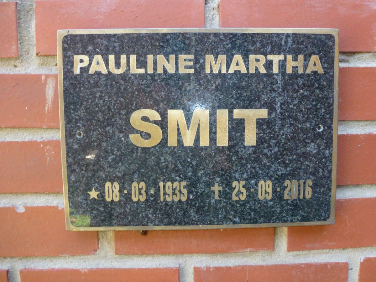 SMIT Pauline Martha 1935-2016