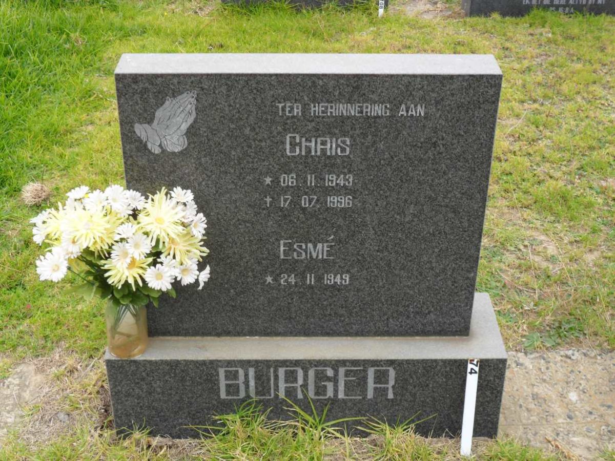 BURGER Chris 1943-1996 &amp; Esmé 1949-
