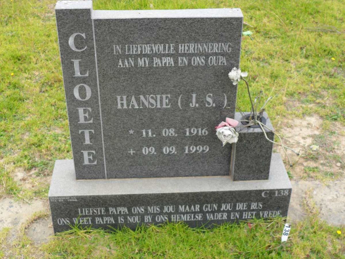CLOETE J.S. 1916-1999