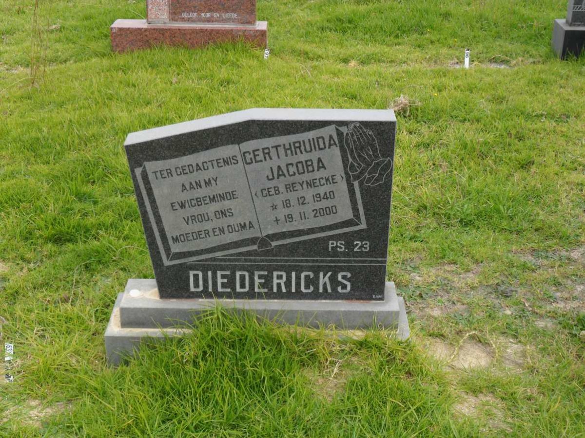 DIEDERICKS Gerthruida Jacoba nee REYNECKE 1940-2000