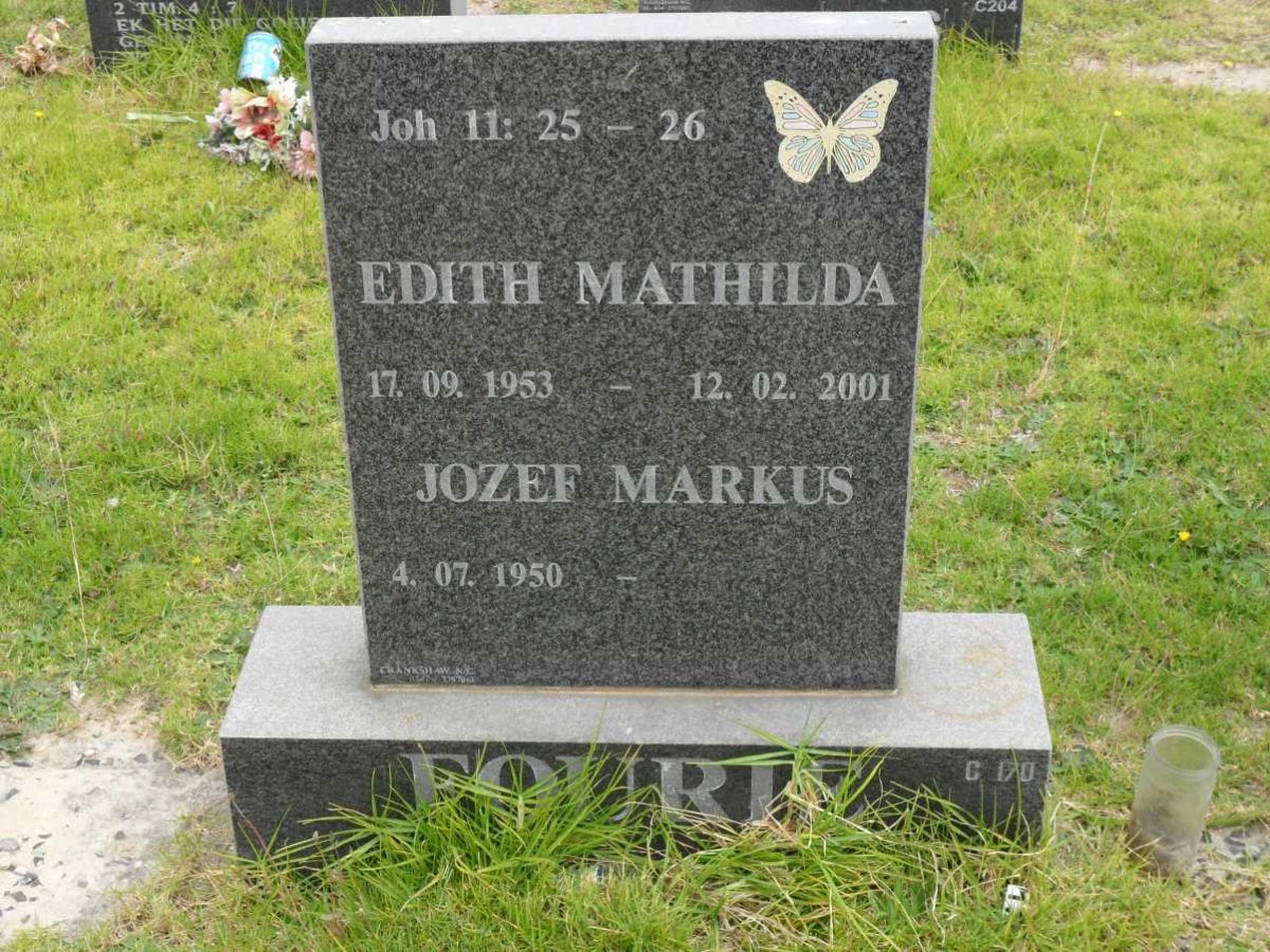 FOURIE Jozef Markus 1950- &amp; Edith Mathilda 1953-2001