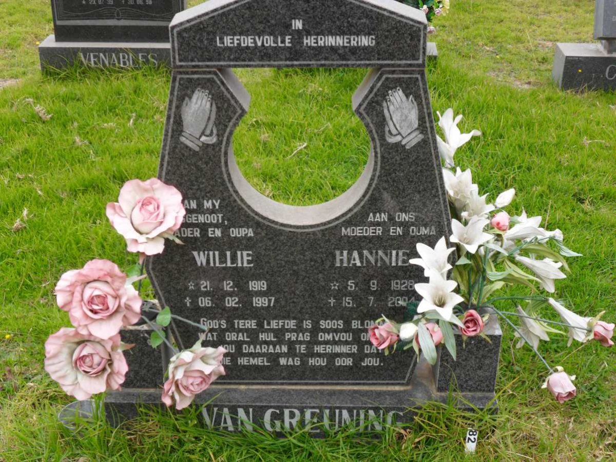 GREUNING Willie, van 1919-1997 &amp; Hannie 1928-2004