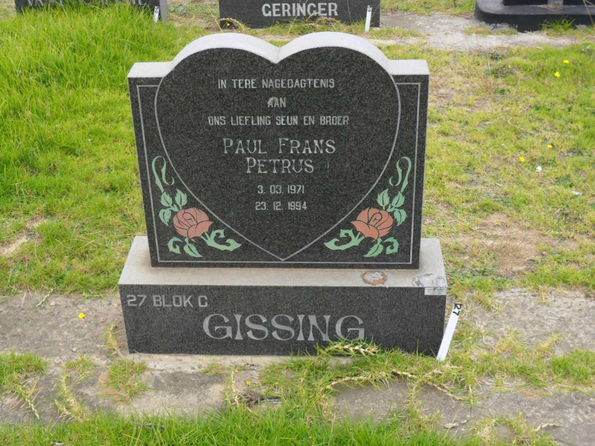 GISSING Paul Frans Petrus 1971-1994