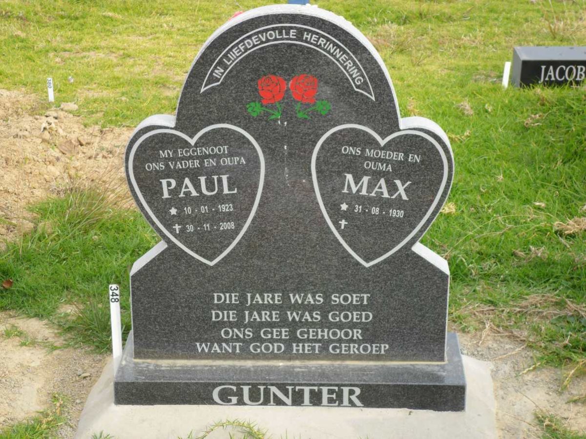 GUNTER Paul 1923-2008 &amp; Max 1930-