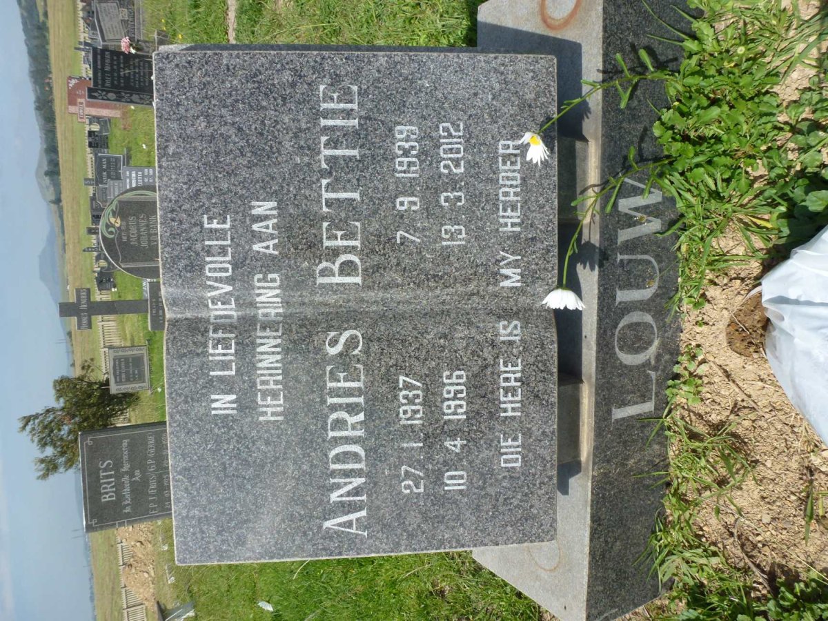 LOUW Andries 1937-1996 &amp; Bettie 1939-2012