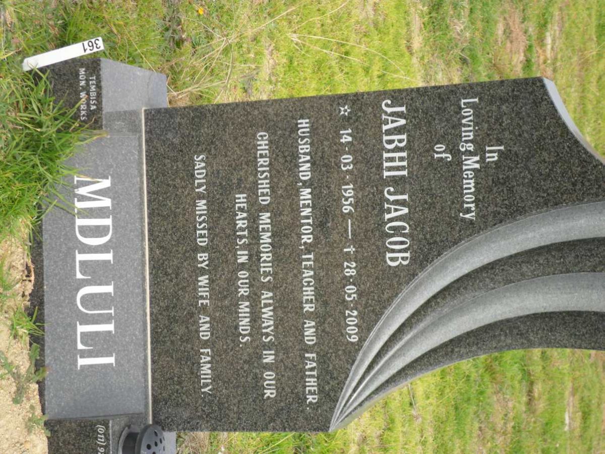 MDLULI Jabhi Jacob 1956-2009