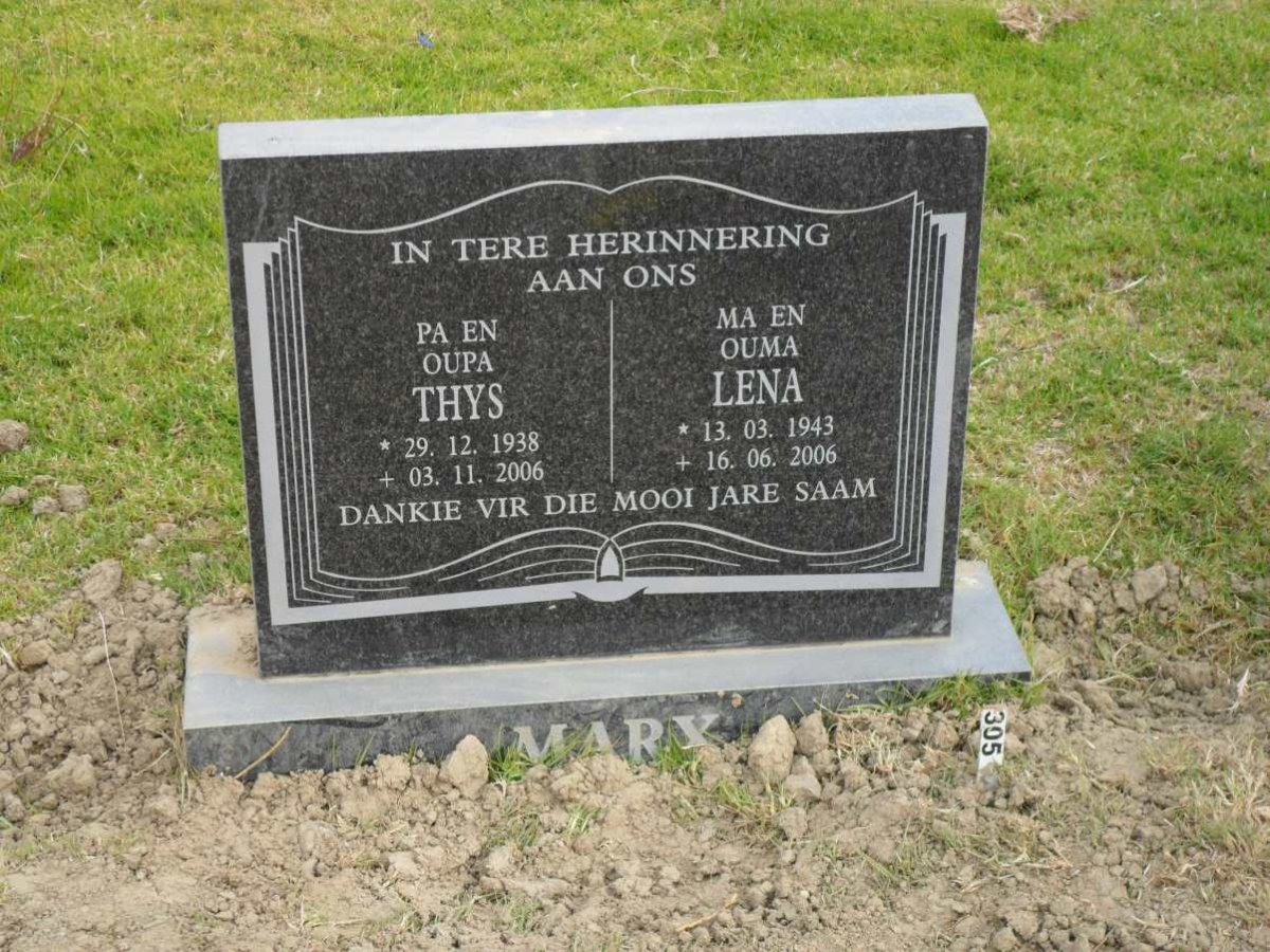 MARX Thys 1938-2006 &amp; Lena 1943-2006