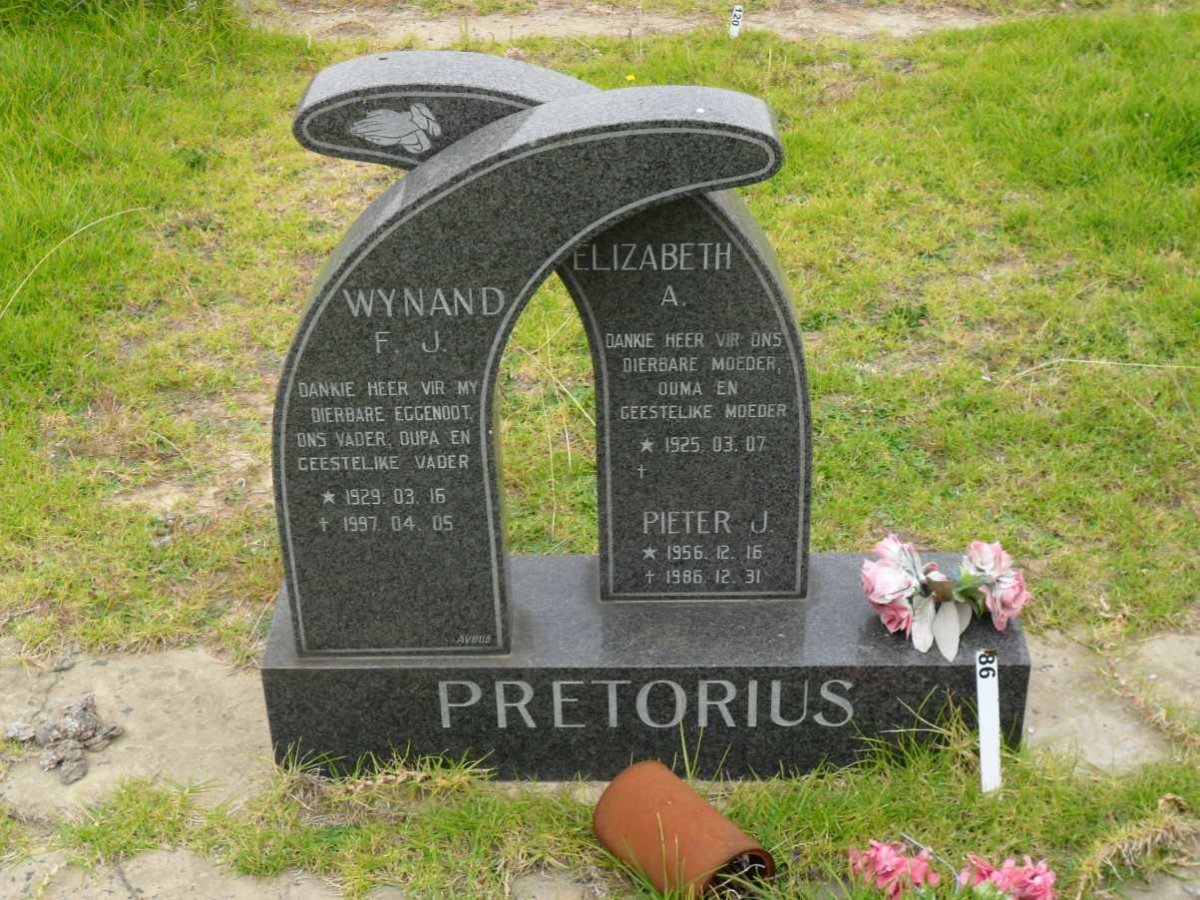 PRETORIUS Wynand F.J. 1929-1997 &amp; Elizabeth A. 1925- :: PRETORIUS Pieter J. 1956-1986
