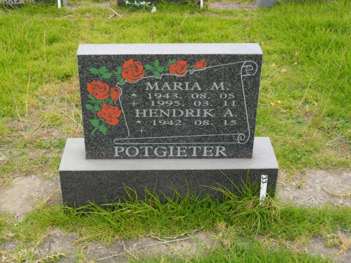 POTGIETER Hendrik A. 1942- &amp; Maria M. 1943-1995