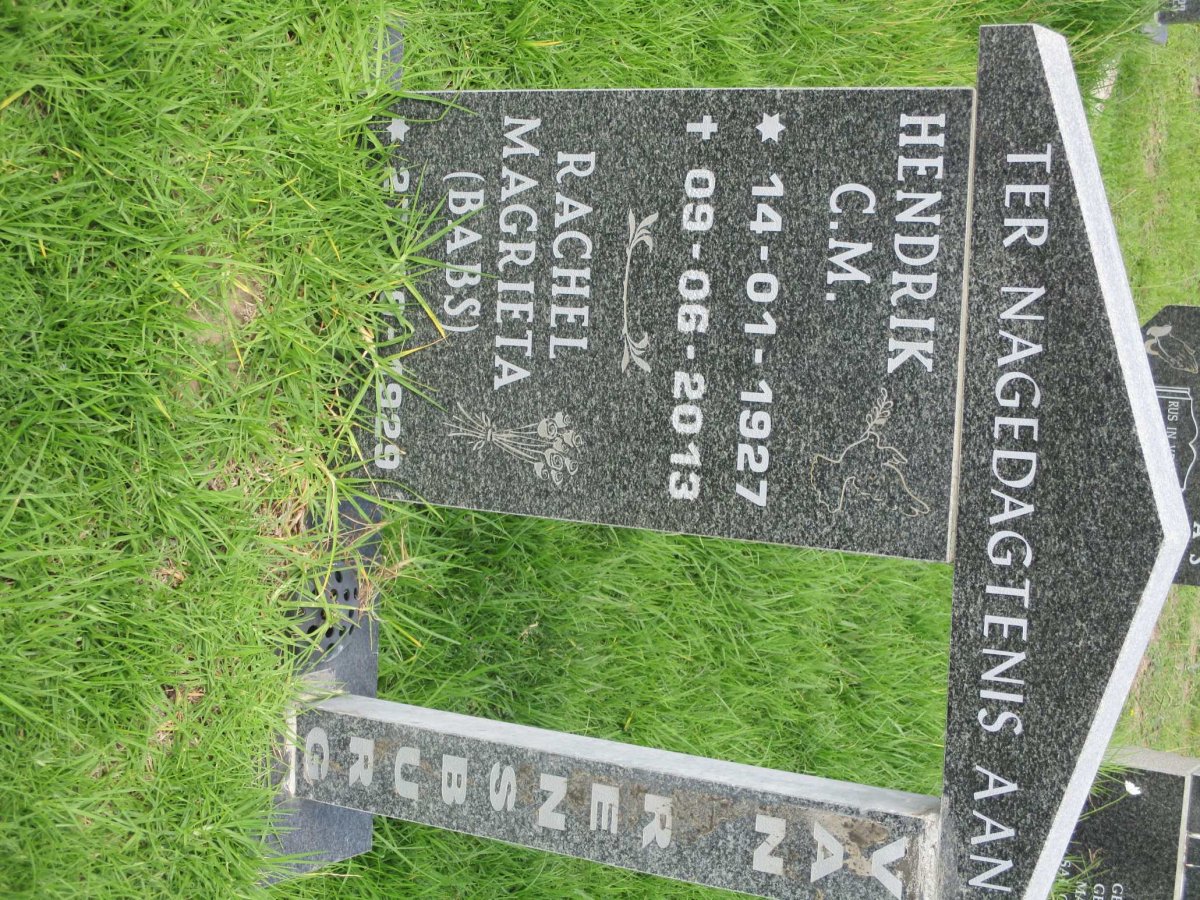 RENSBURG Hendrik C.M., van 1927-2013 &amp; Rachel Magrieta 1929-