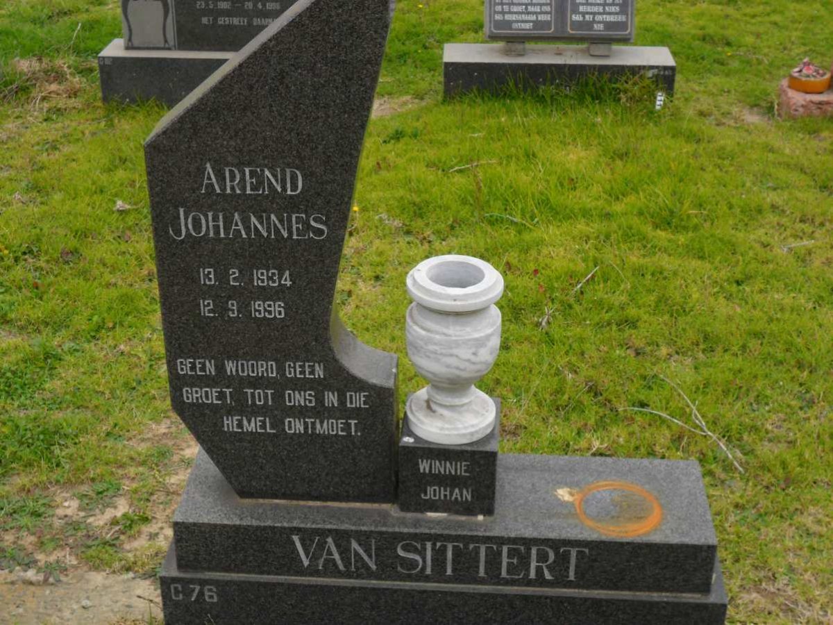 SITTERT Arend Johannes, van 1934-1996