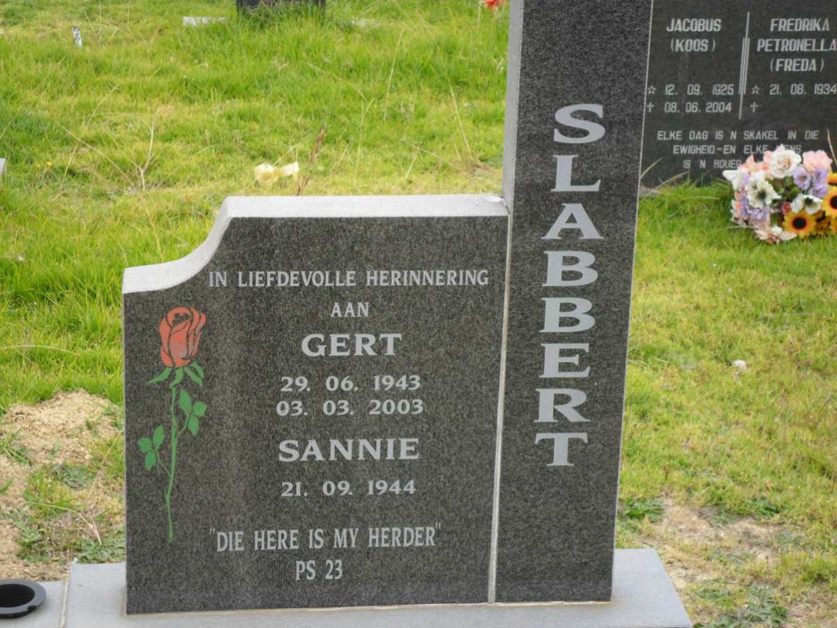 SLABBERT Gert 1943-2003 &amp; Sannie 1944-