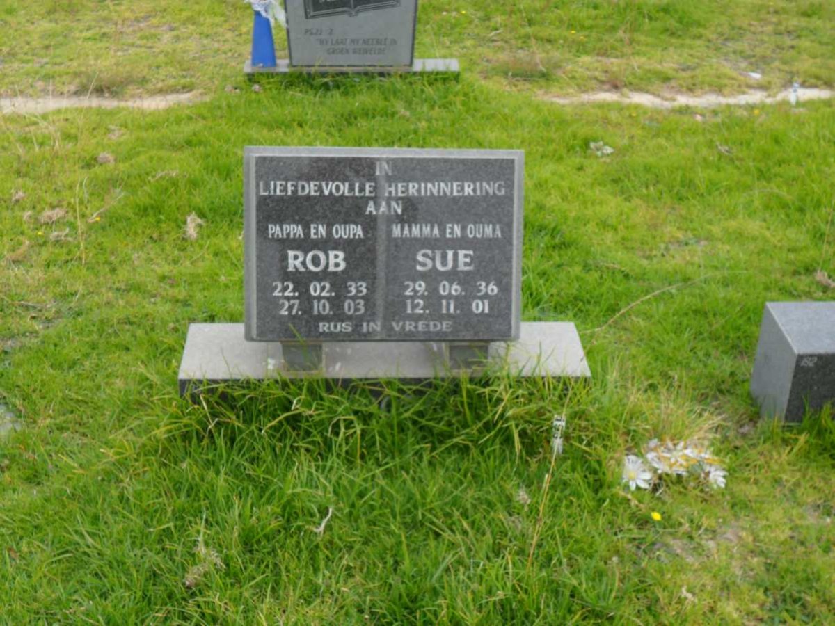 ? Rob 1933-2003 &amp; Sue 1936-2001