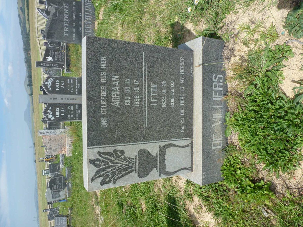 VILLIERS Adriaan, de 1910-1998 &amp; Lettie 1922-2016