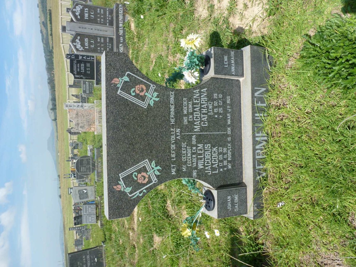 VERMEULEN Willem Jacobus Lacock 1933-1998 &amp; Magdalena Catharina 1929-2010