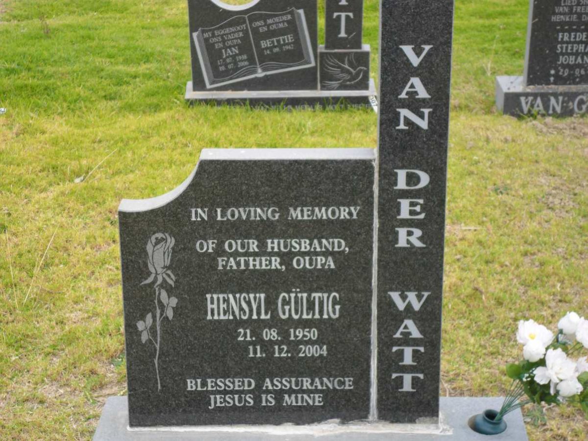 WATT Hensyl Gültig, van der 1950-2004