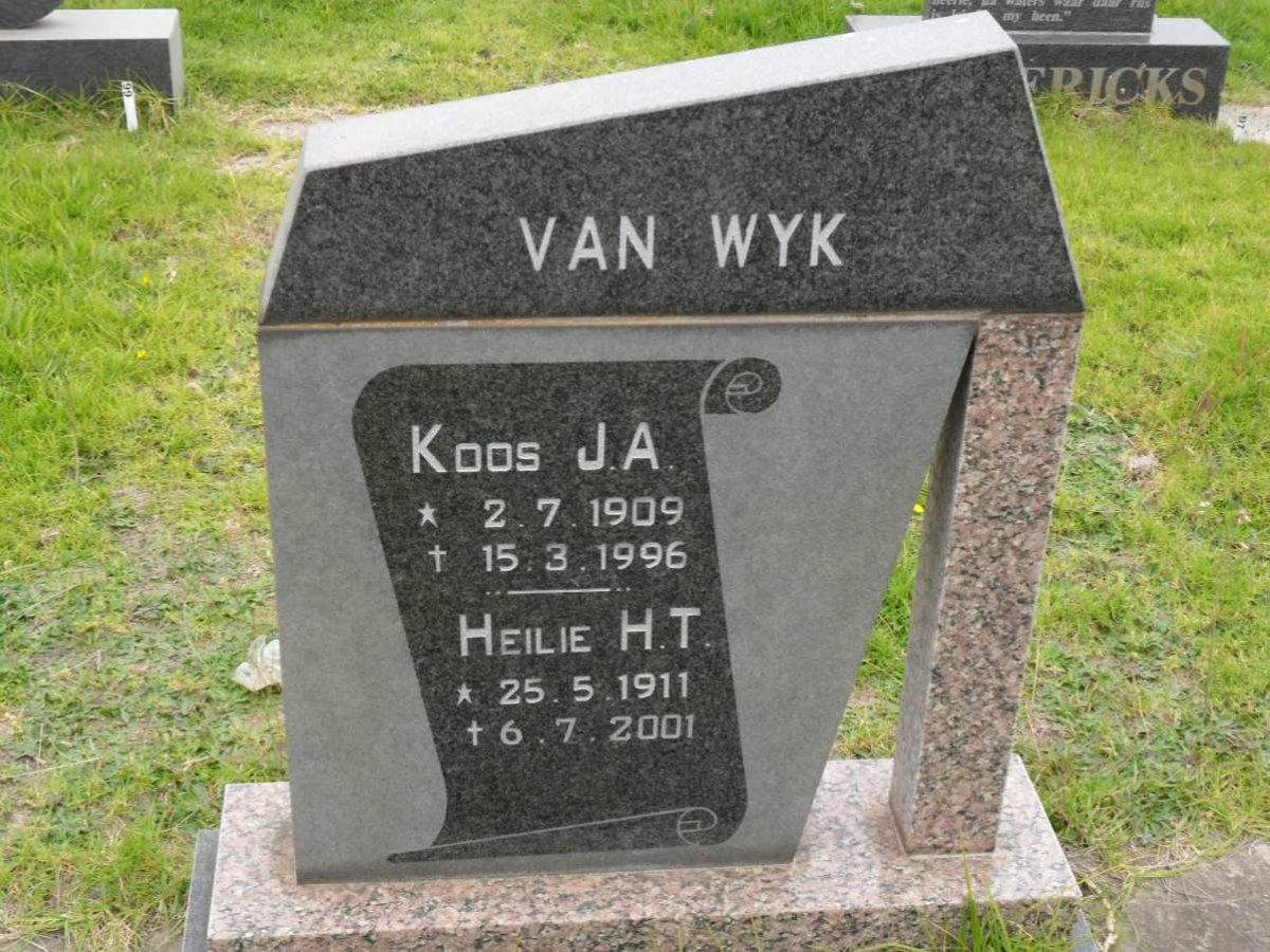 WYK J.A., van 1909-1996 &amp; H.T. 1911-2001