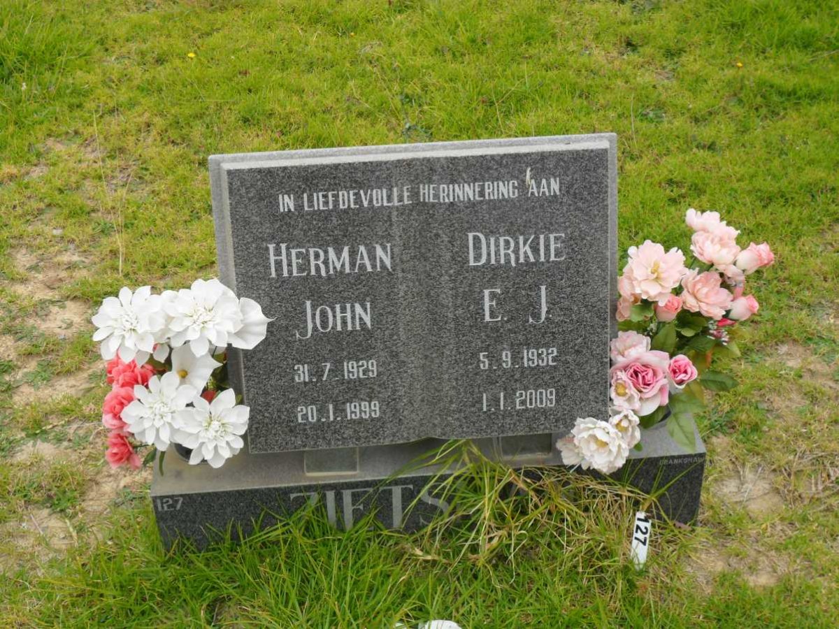 ZIETSMAN Herman John 1929-1999 &amp; Dirkie E.J. 1932-2009