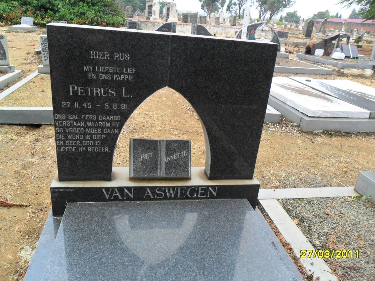 ASWEGEN Petrus L., van 1945-1981