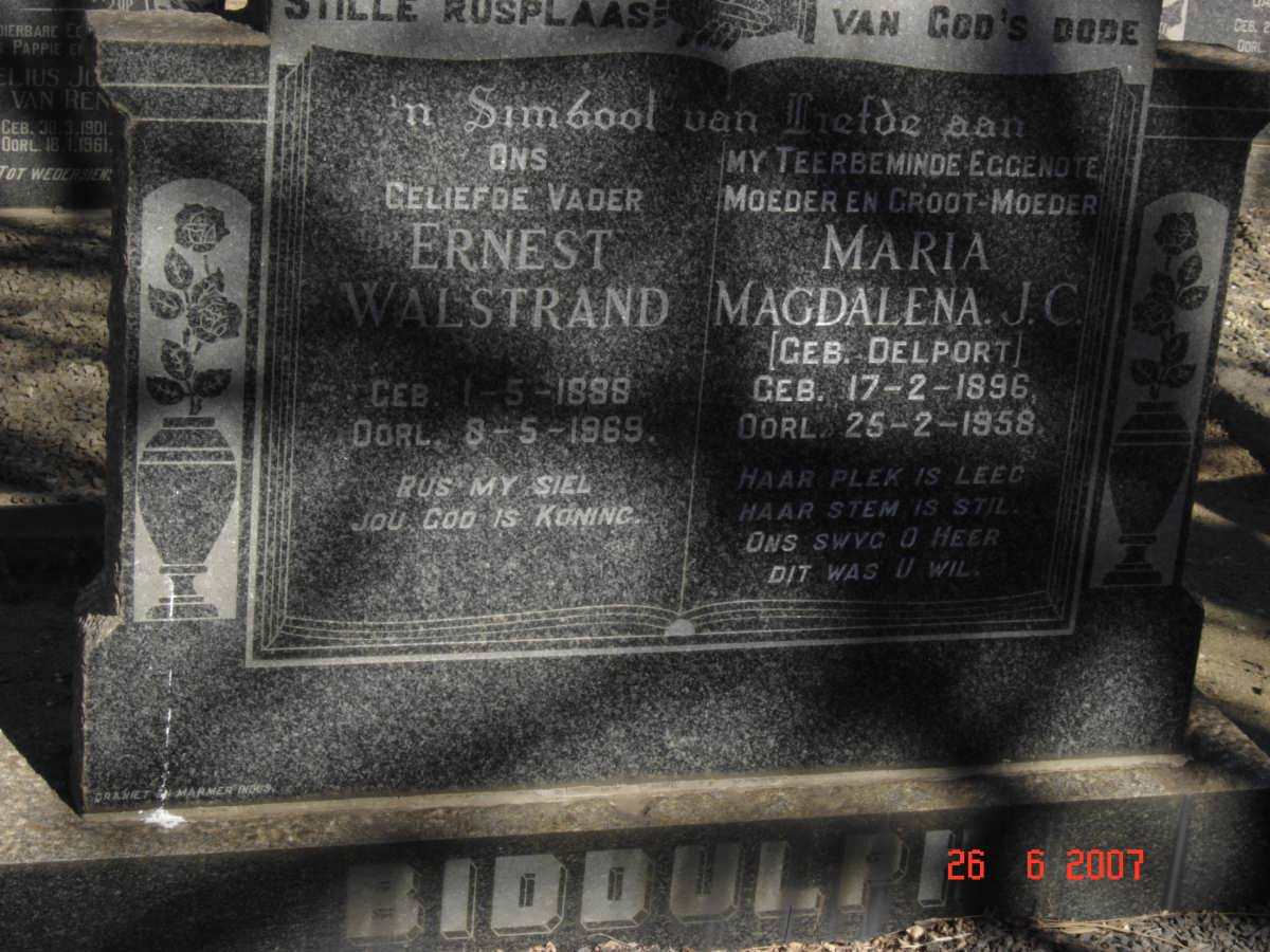 BIDDULPH Ernest Walstrand 1888-1965 &amp; Maria Magdalena J.C. DELPORT 1896-1958