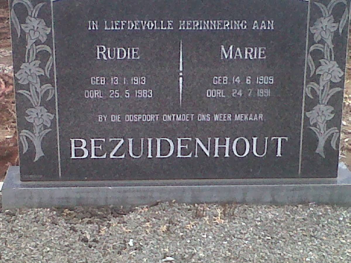 BEZUIDENHOUT Rudie 1913-1983 &amp; Marie 1909-1991