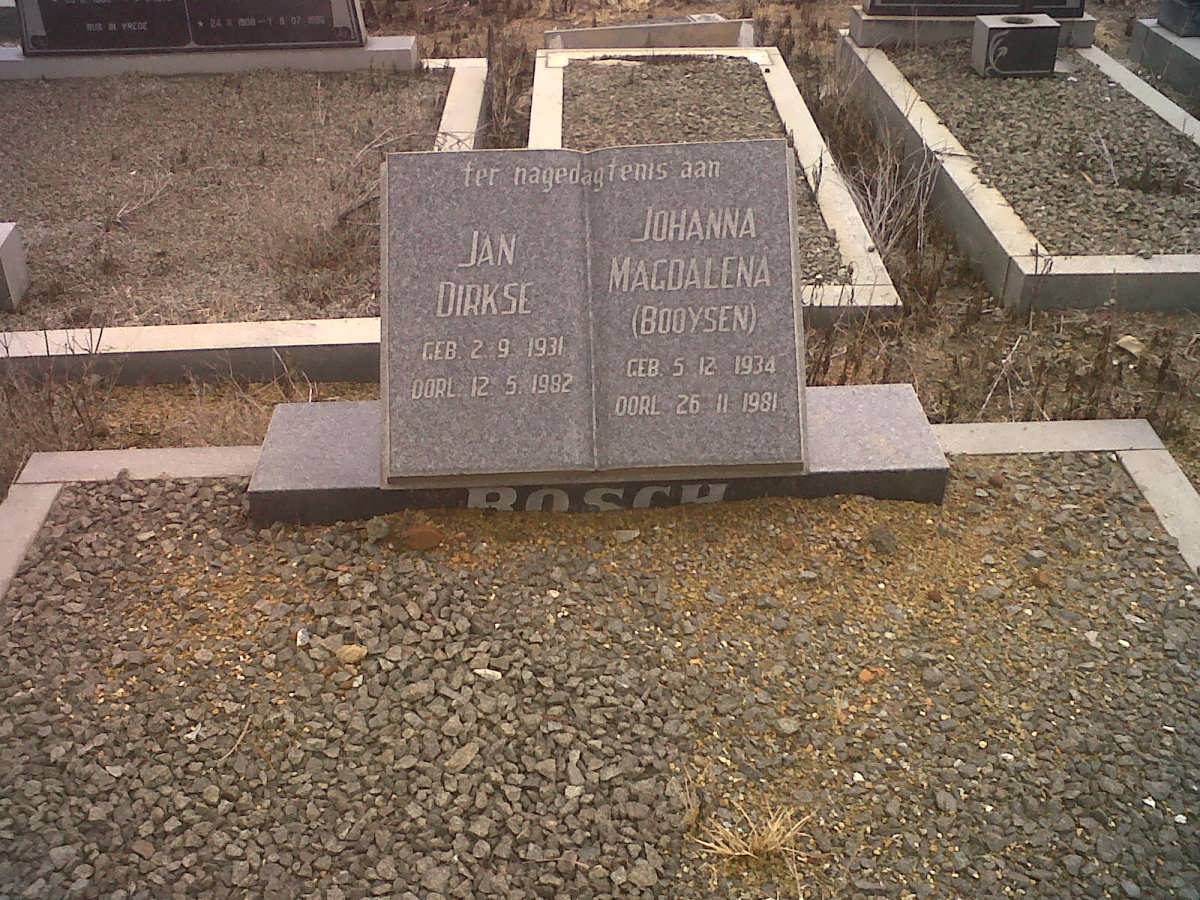 BOSCH Jan Dirkse 1931-1982 &amp; Johanna Magdalena BOOYSEN 1934-1981
