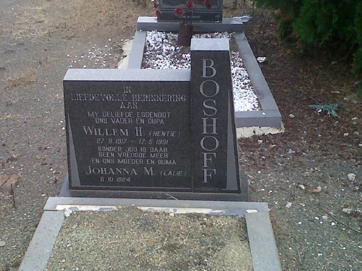 BOSHOFF Willem H. 1917-1991 &amp; Johanna M. 1924-
