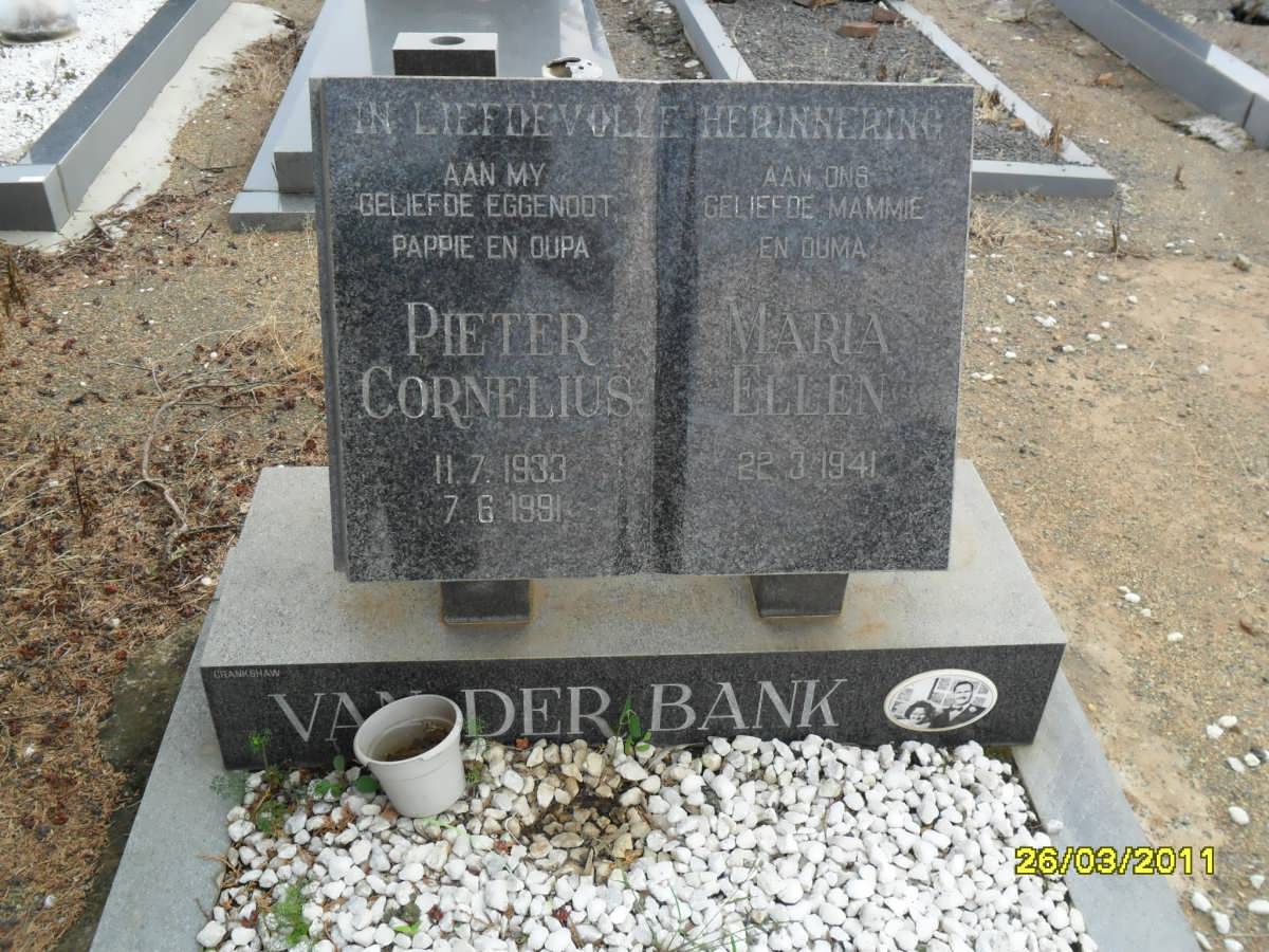 BANK Pieter Cornelius, van der 1933-1991 &amp; Maria Ellen 1941-