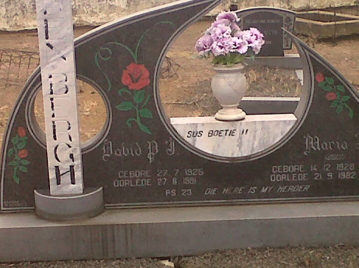 BERGH David P.J., van den 1925-19?1 &amp; Maria SMIT 1928-1982
