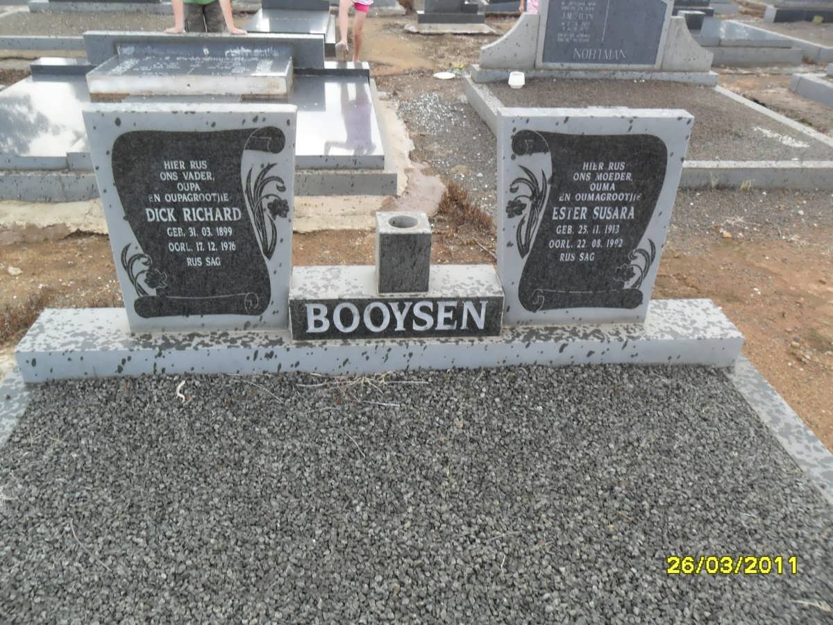 BOOYSEN Dick Richard 1899-1976 &amp; Ester Susara 1913-1992