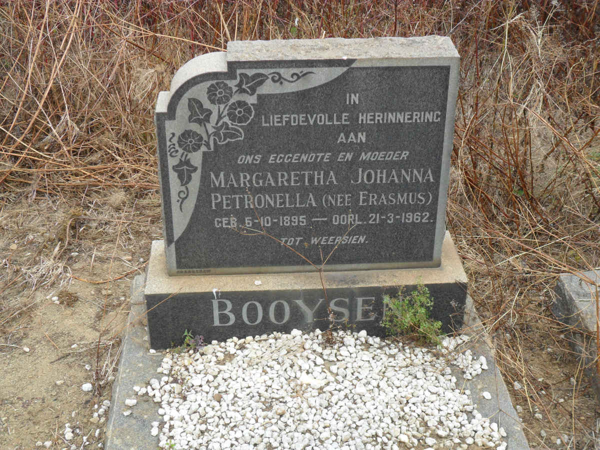 BOOYSEN Margaretha Johanna Petronella nee ERASMUS 1895-1962