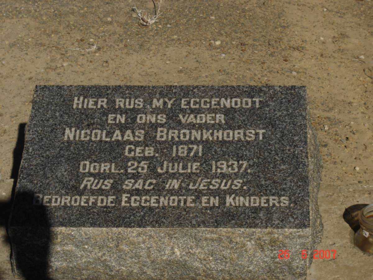 BRONKHORST Nicolaas 1871-1937