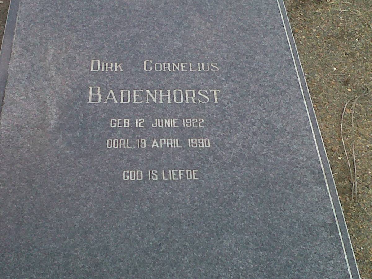 BADENHORST Dirk Cornelius 1922-1990