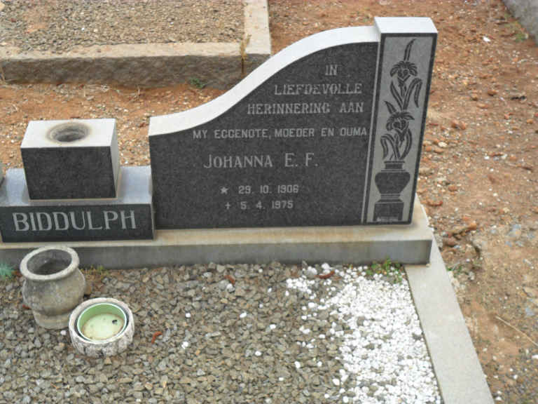 BIDDULPH Henry W. 1897-1977 &amp; Johanna E.F. 1906-1975