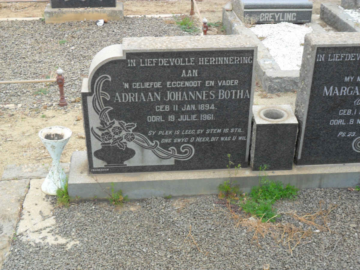 BOTHA Adriaan Johannes 1894-1961 &amp; Margaret G.S. BUDGE 1893-1968
