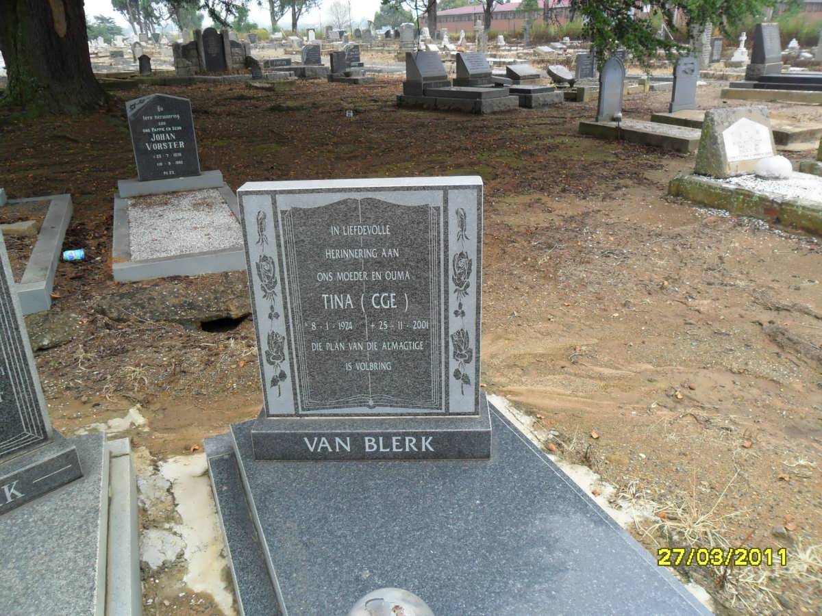 BLERK C.G.E., van 1924-2001