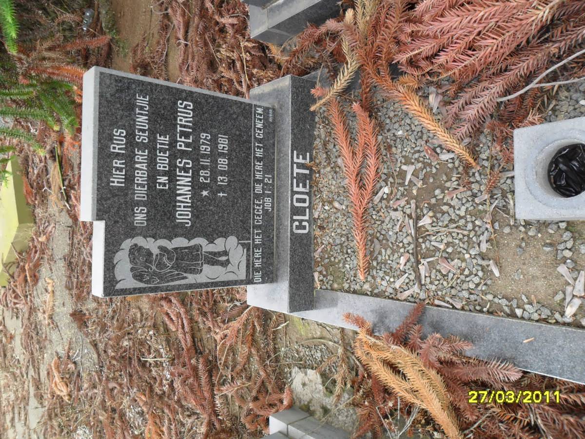 CLOETE Johannes Petrus 1979-1981