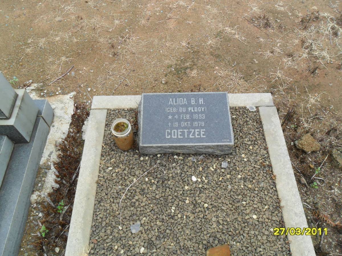 COETZEE Alida B.H. nee DU PLOOY 1893-1979